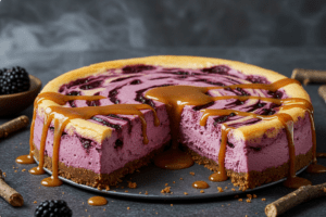 Forbidden Forest Blackberry Butterbeer Cheesecake - Serena Recipes