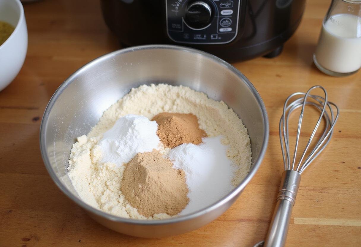 Mixing dry ingredients for air fryer cookies, how long to bake cookies in air fryer.