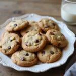 Displaying the final outcome of famous chocolate chip cookie recipes, featuring beautifully baked cookies reminiscent of Grandma's chocolate chip cookies, perfect for any occasion.