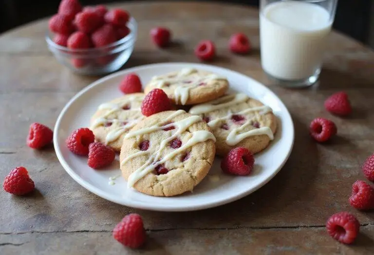 The final delightful presentation of the best white chocolate raspberry cookies, showcasing their deliciousness and inviting appeal.