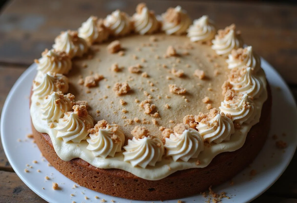 Delicious cookie mix cake recipe finished and beautifully presented.