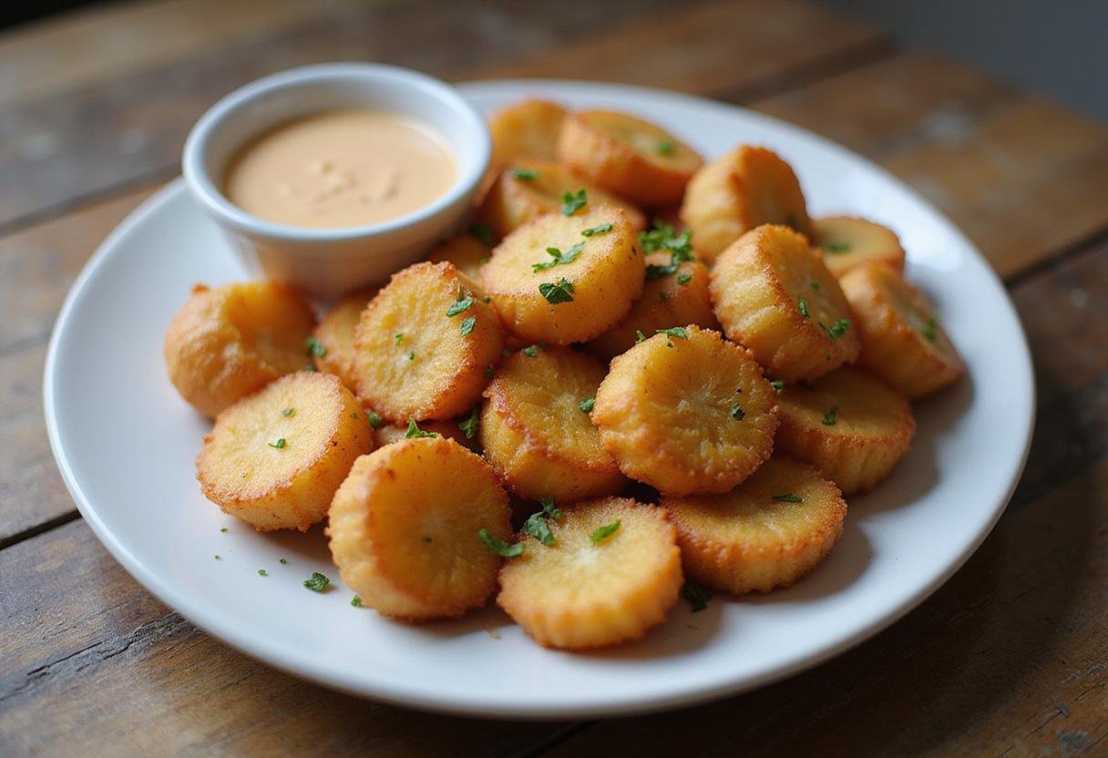 Delicious crispy air fryer cheese curds served with dipping sauce, perfect for snacking.
