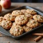 Delicious gluten-free crumbl cookies with apple crumble topping.
