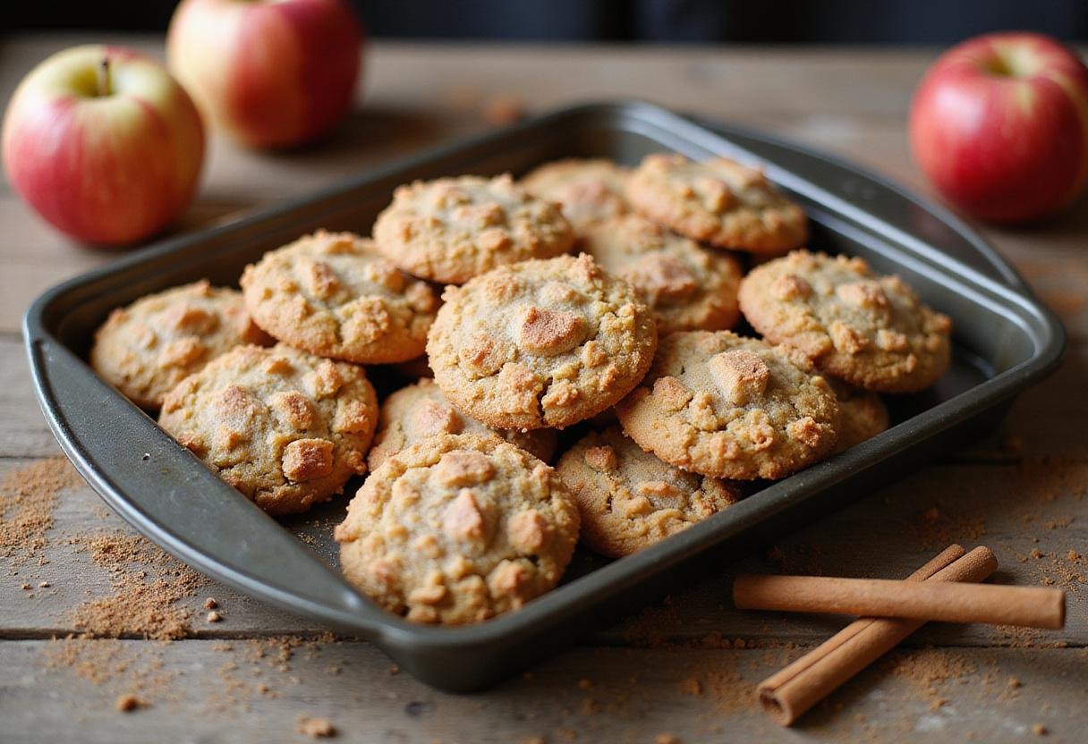 Delicious gluten-free crumbl cookies with apple crumble topping.