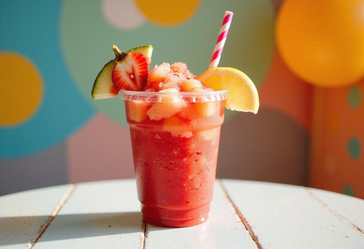 Delicious and colorful finished homemade ninja slushie recipe, perfect for summer refreshment and fun gatherings.