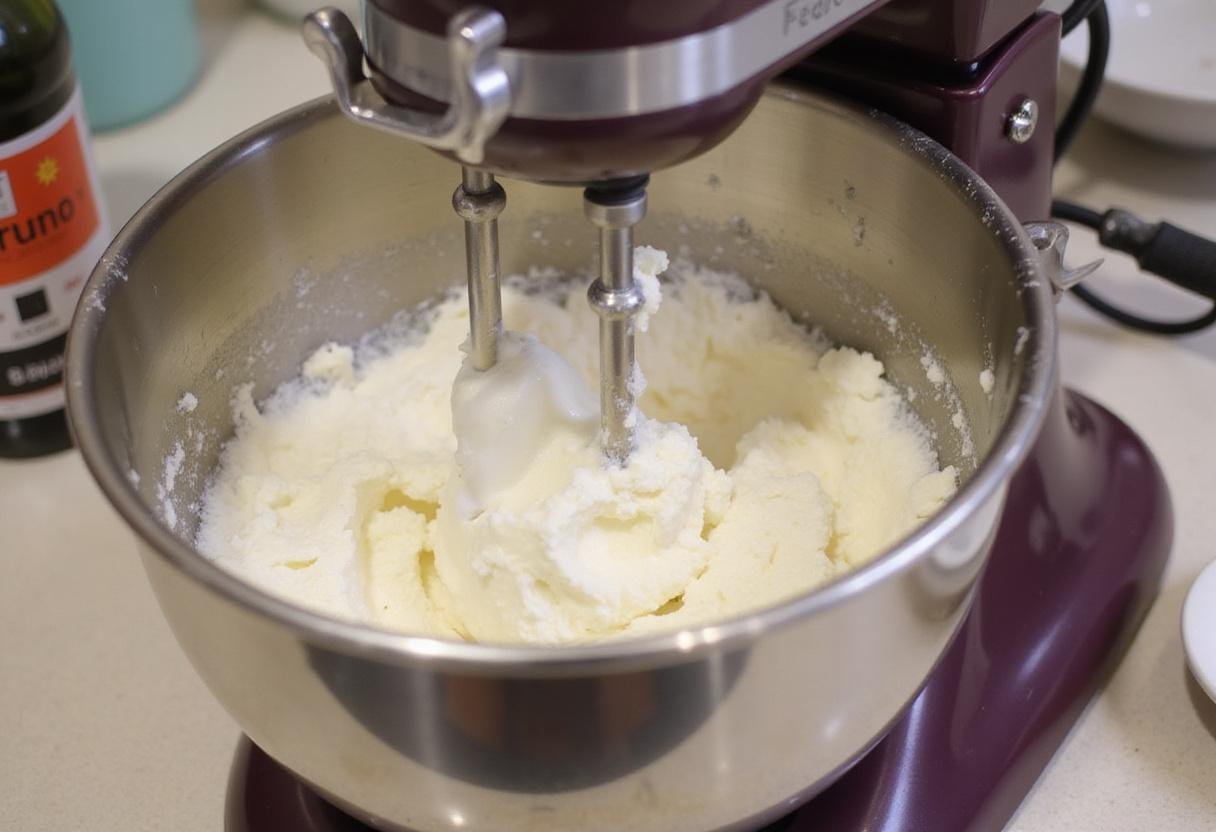 Blending cottage cheese for a creamy keto cottage cheese ice cream texture with blueberries.
