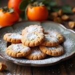 Finished persimmon vegan sugar cookies showcased on a rustic plate, highlighting the delightful outcome of this eggless sugar cookie recipe.