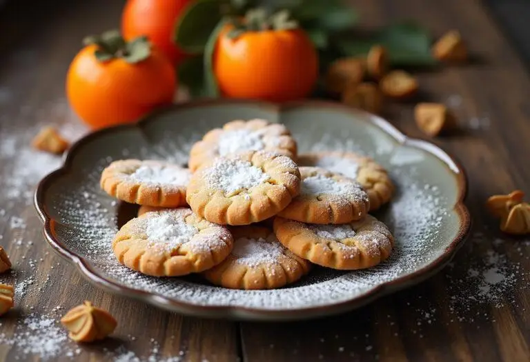 Finished persimmon vegan sugar cookies showcased on a rustic plate, highlighting the delightful outcome of this eggless sugar cookie recipe.