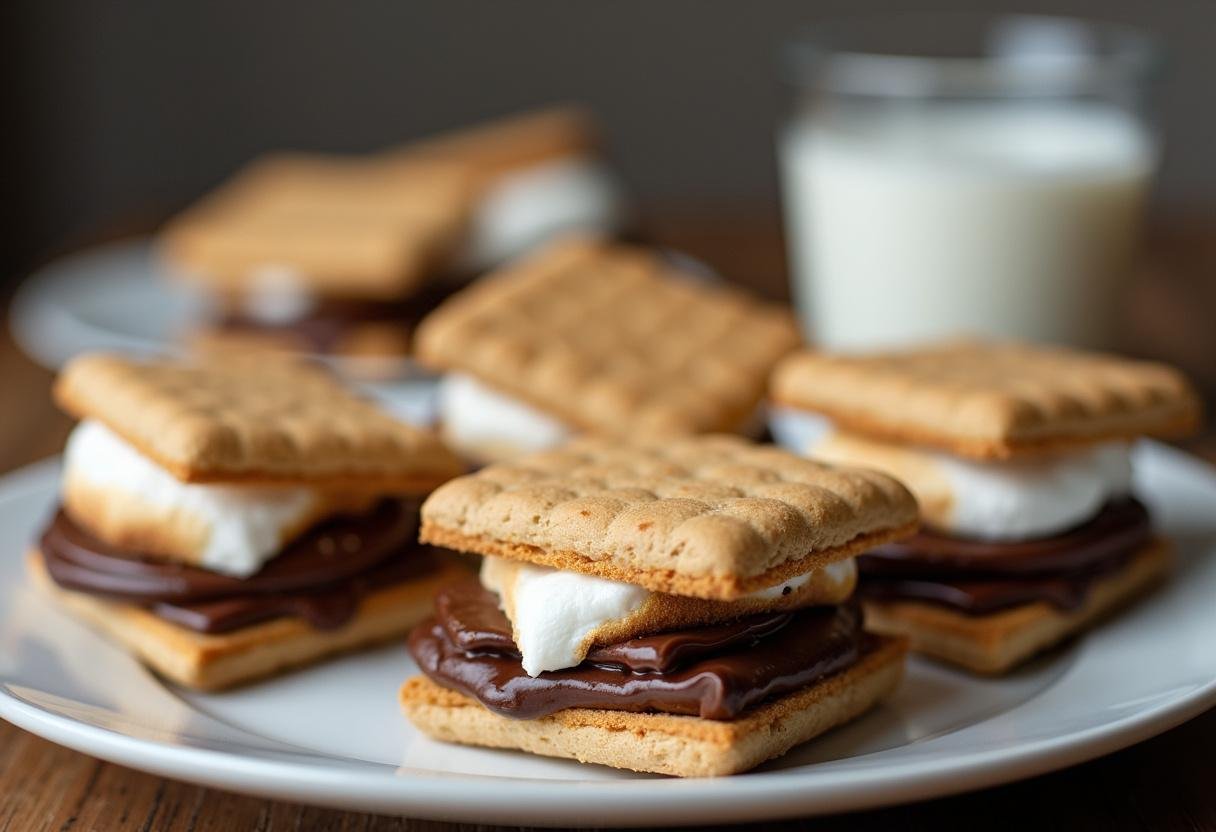 Serving warm air fryer s'mores, a delightful dessert treat ready to enjoy.