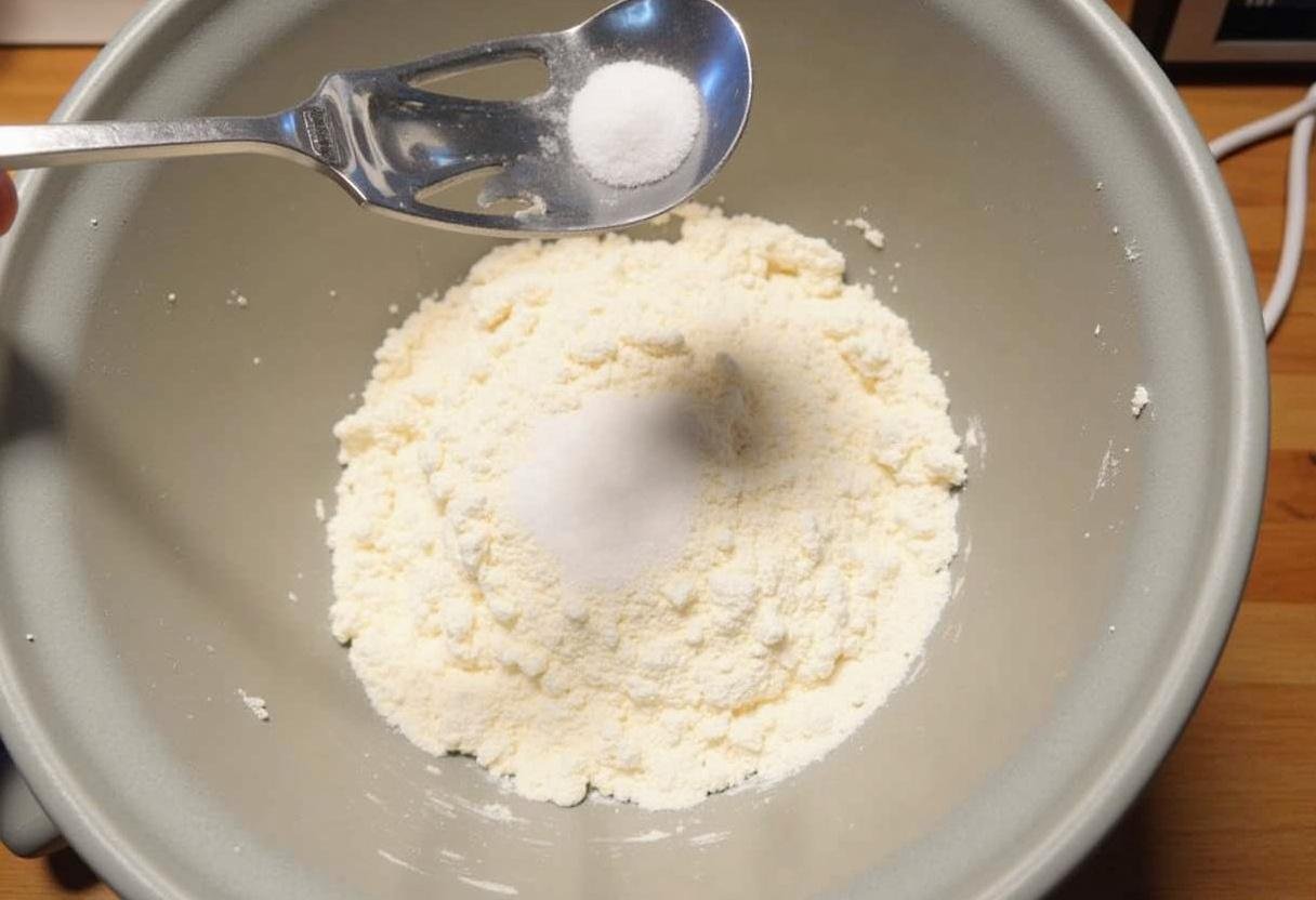 brown butter toffee chocolate chip cookies recipe step with flour sifting process