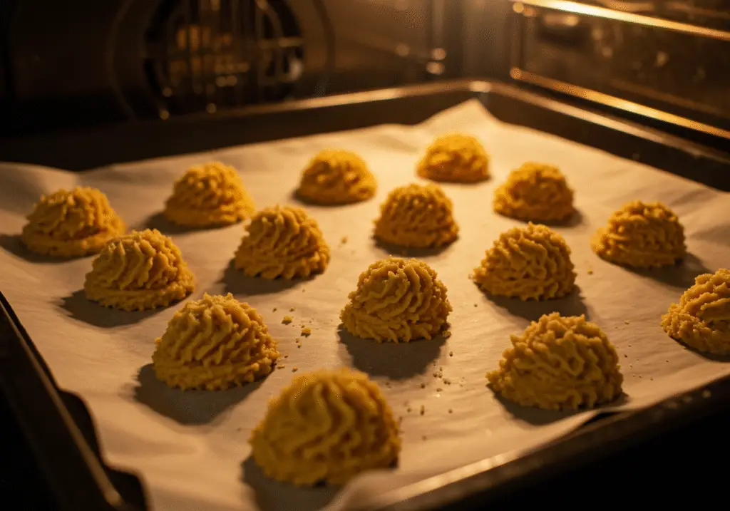 toffee chocolate chip cookies dough preparation on a baking tray