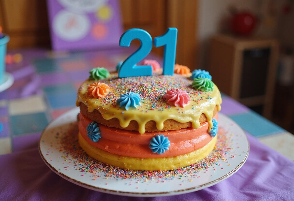 Showcase of a stunning 21st birthday cake, demonstrating creative decoration ideas for memorable celebrations.