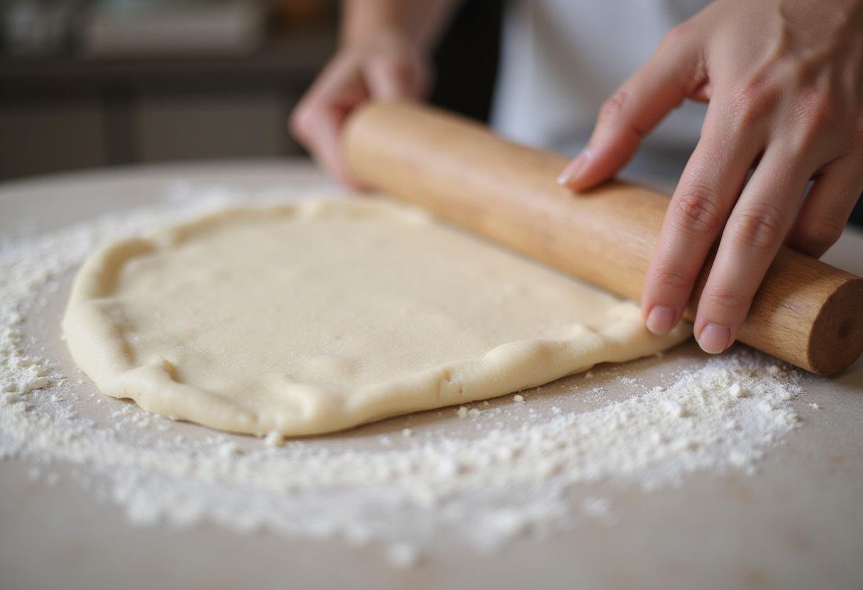 Perfectly rolled pizza dough for BBQ chicken pizza, inspired by California Pizza Kitchen and Domino's.