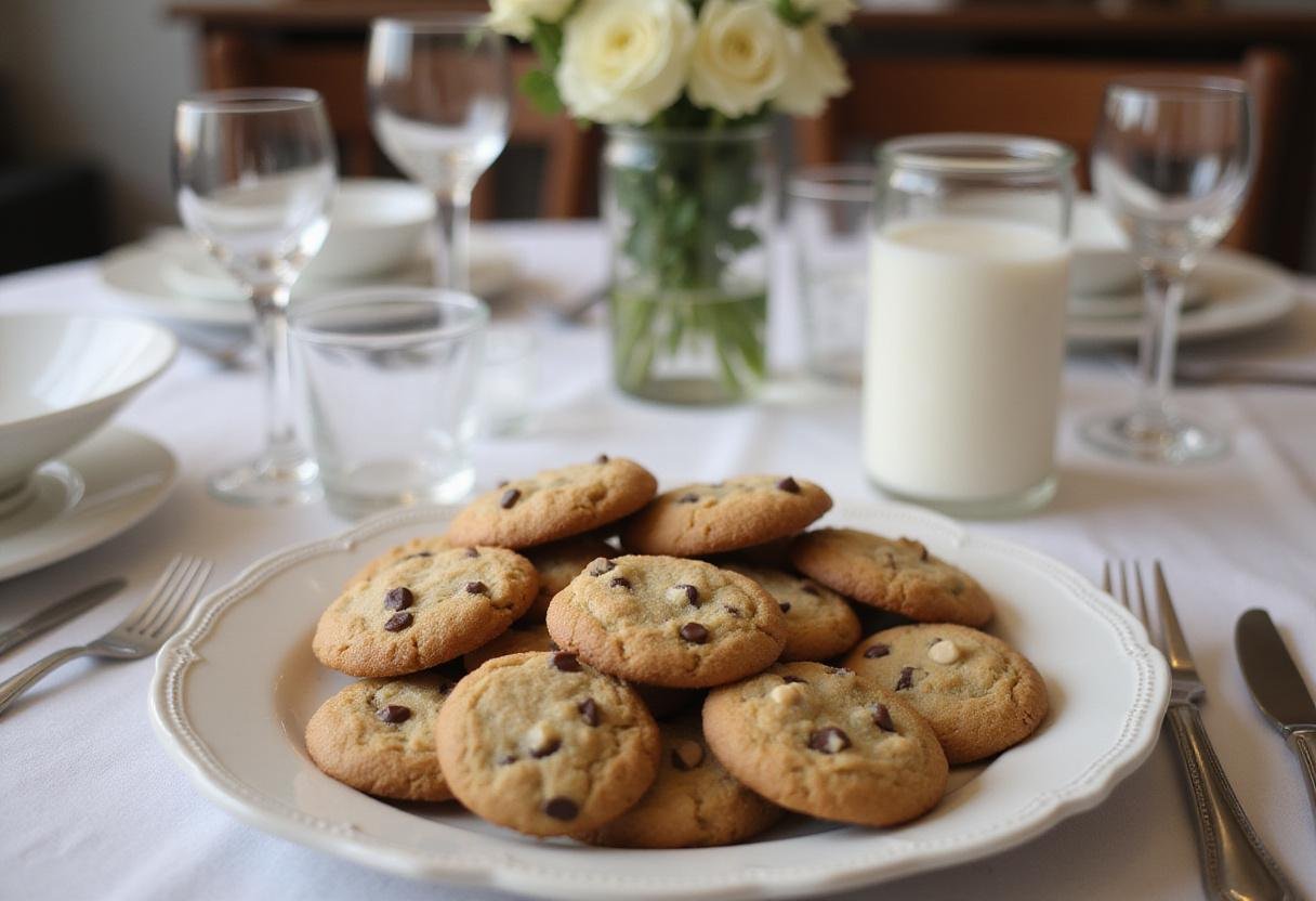 Deliciously baked Betty Crocker chocolate chip cookies served with milk, showcasing the final result.