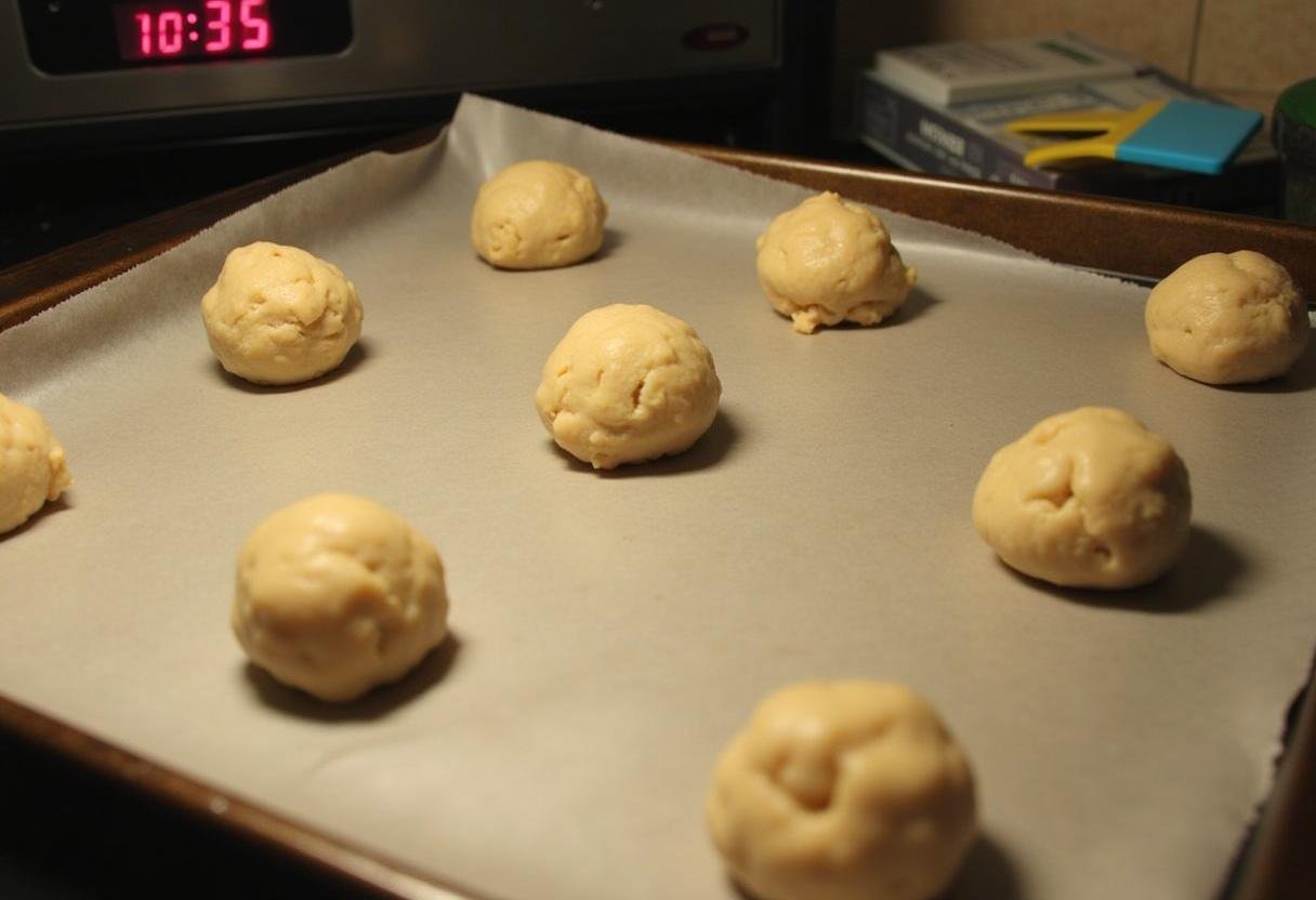 Shaping cookie dough for Betty Crocker chocolate chip cookie recipe, preparing to bake delicious cookies.