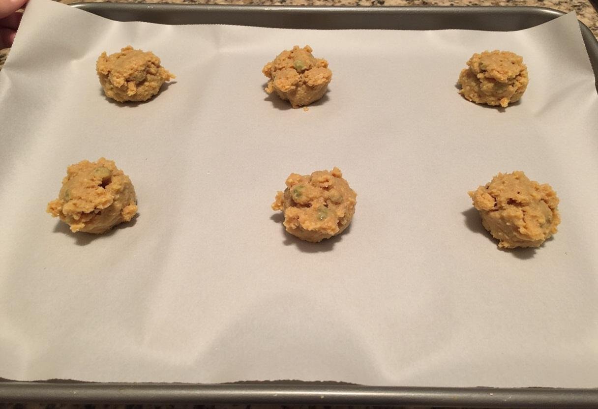 Brown Butter Oatmeal Chocolate Chip Cookies - Dropping spoonfuls of thick cookie dough onto a parchment-lined baking sheet.