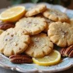 Delicious buttery shortbread cookies recipe featuring pecans and lemon, perfect for any occasion.