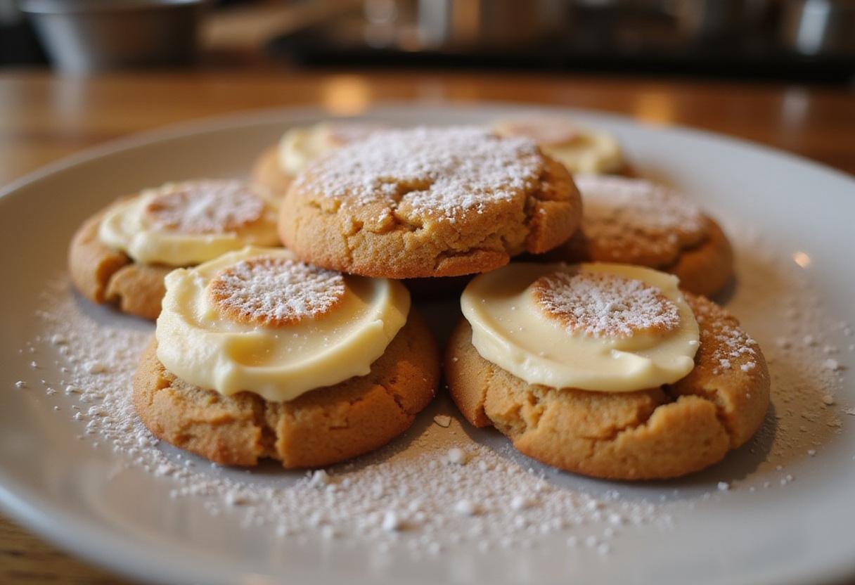 Final presentation of delicious carrot cake and cheesecake cookies, a delightful mix of flavors perfect for any dessert lover.