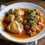 Stunning final presentation of chicken makhani versus tikka masala, showcasing vibrant colors and textures on a rustic dining table.