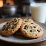 Delicious homemade chickpea chocolate chip cookies served fresh, showcasing the perfect protein-packed treat.