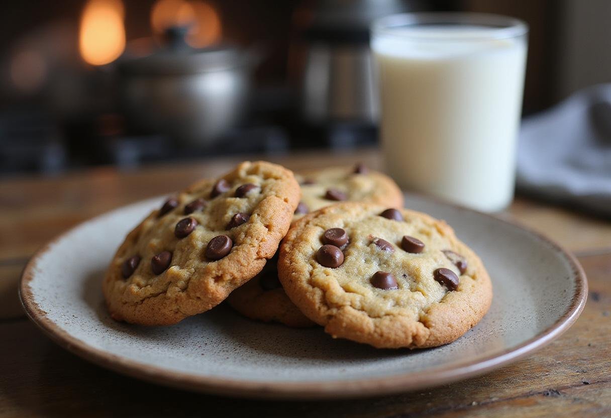 Delicious homemade chickpea chocolate chip cookies served fresh, showcasing the perfect protein-packed treat.