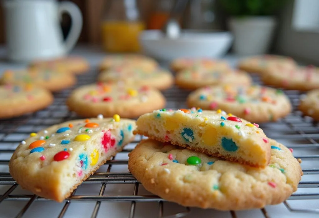 Final result of Colorful Ingredient Cookies, showcasing the vibrant baked cookies with colorful sprinkles and fruits.