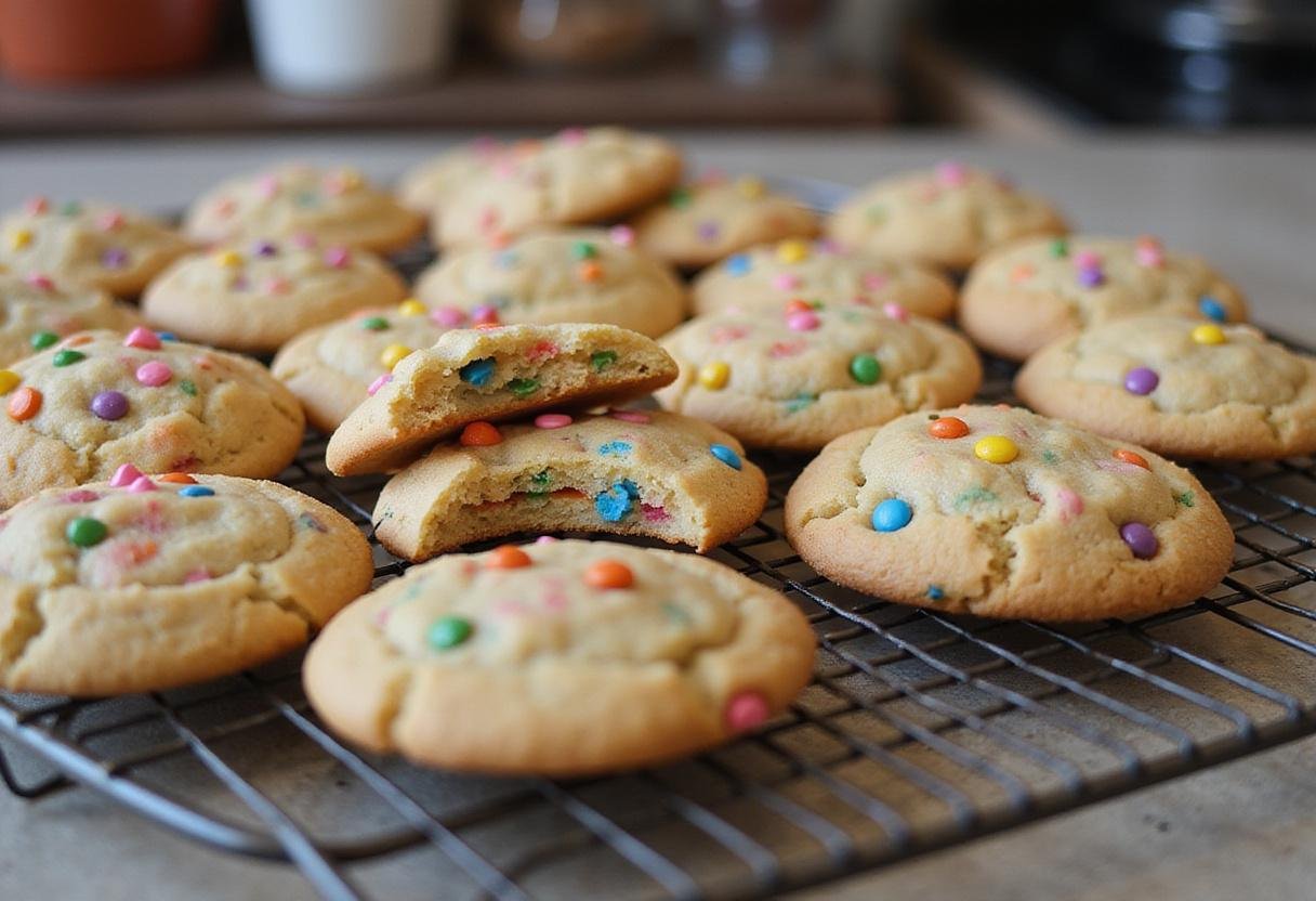 Final result of Colorful Ingredient Cookies, showcasing the vibrant baked cookies with colorful sprinkles and fruits.