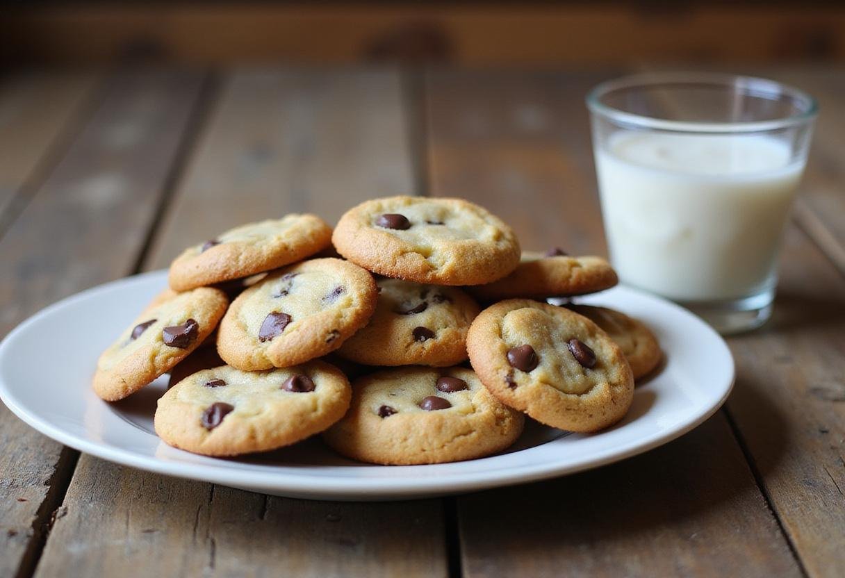 Delicious cookies and cream cookies displayed on a plate next to a glass of milk, showcasing the tempting cookies and cream cookie recipe.