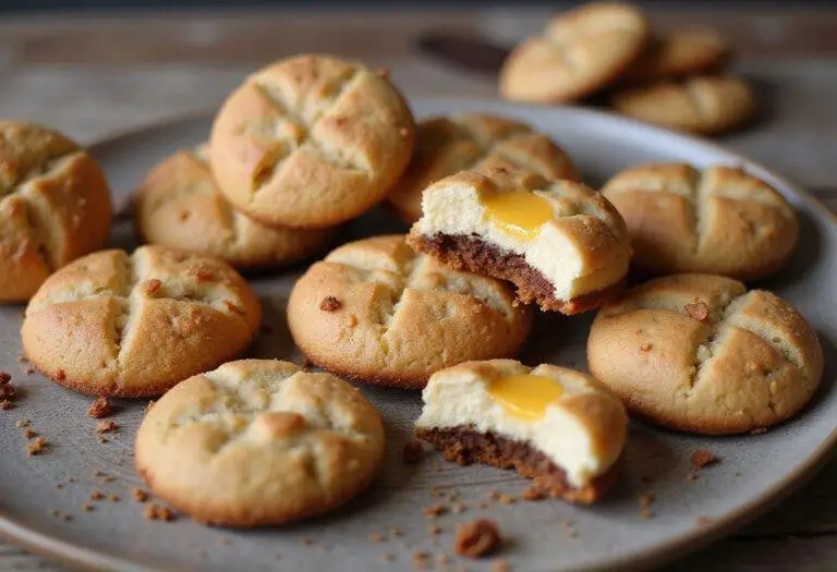 An enticing display of various cheesecake cookie recipes including flavors and stuffings, showcasing chocolate chip cheesecake cookies, ideal for home bakers.