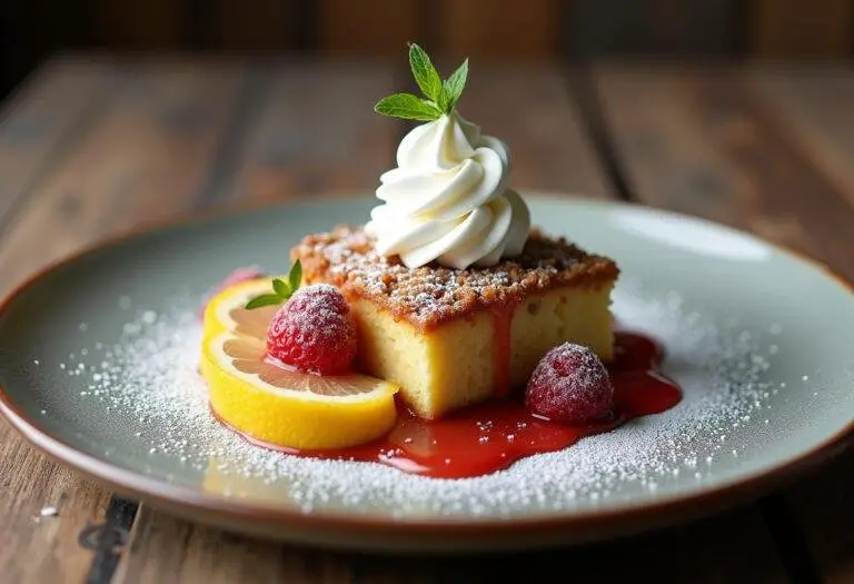 A delicious slice of crumbl tres leches cake, beautifully presented with whipped cream and fruit, ideal for dessert lovers.
