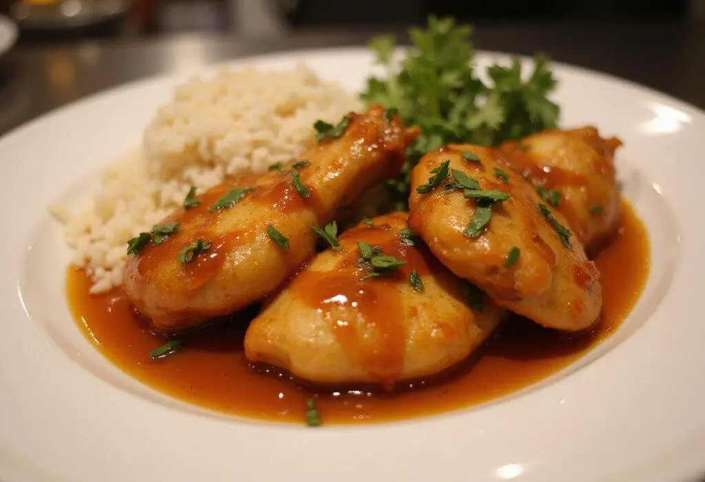 Delicious orange marmalade chicken served beautifully, showcasing the vibrant and appetizing dish inspired by Panda Express recipes.
