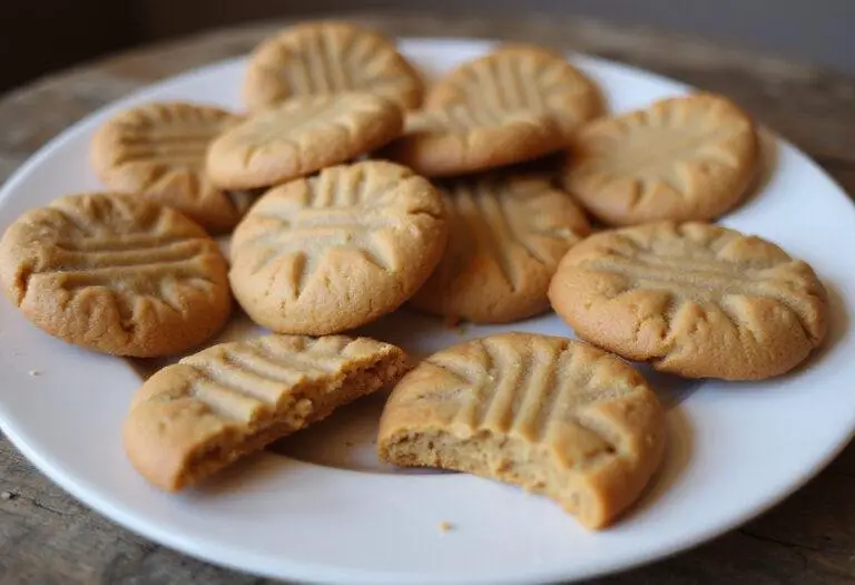 Deliciously arranged peanut butter cookies on a plate, showcasing their soft texture and inviting appearance, perfect for anyone seeking easy recipes.