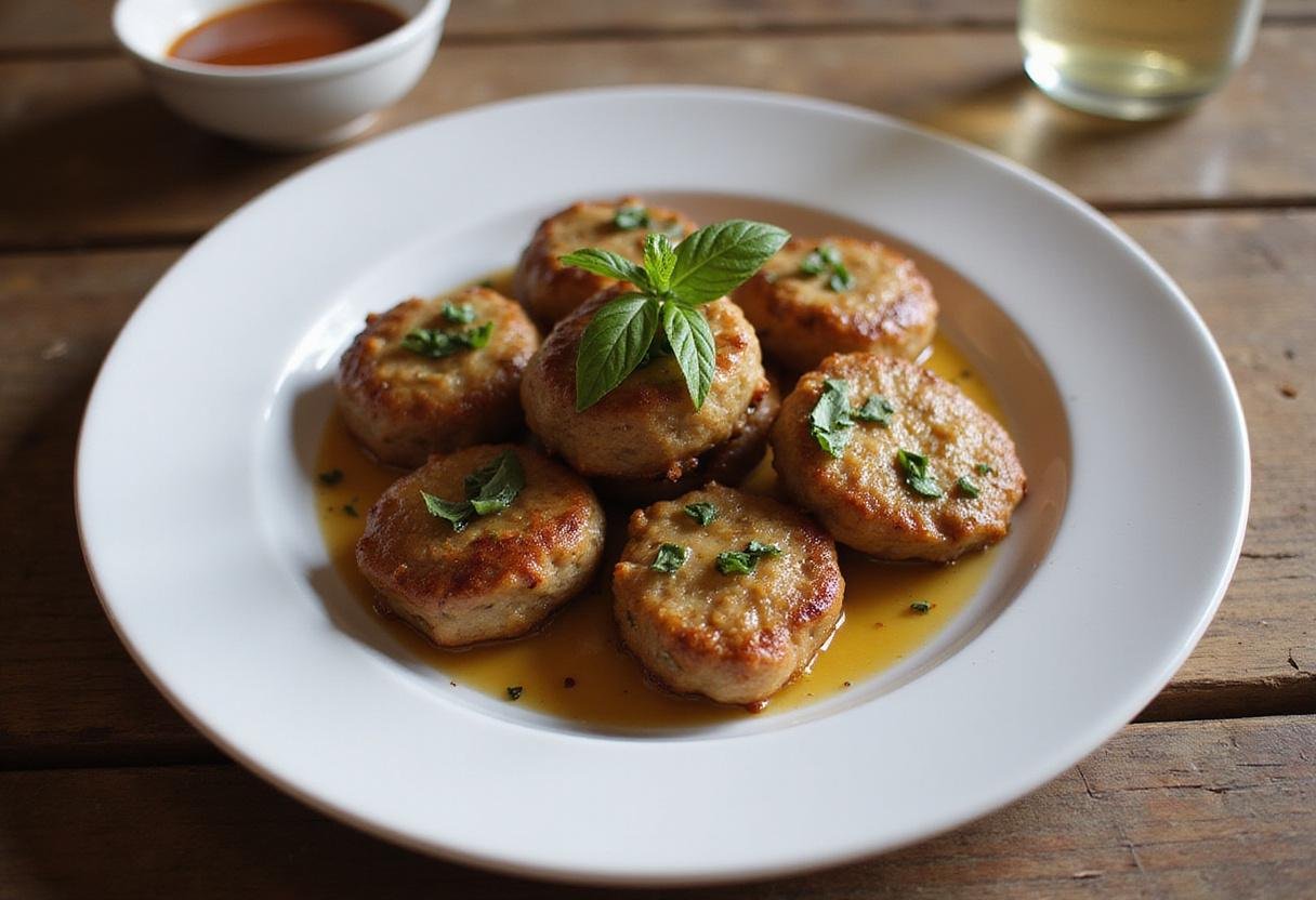 Gourmet presentation of garlic butter steak bites air fryer style, showcasing the delicious steak garnished and ready to serve.