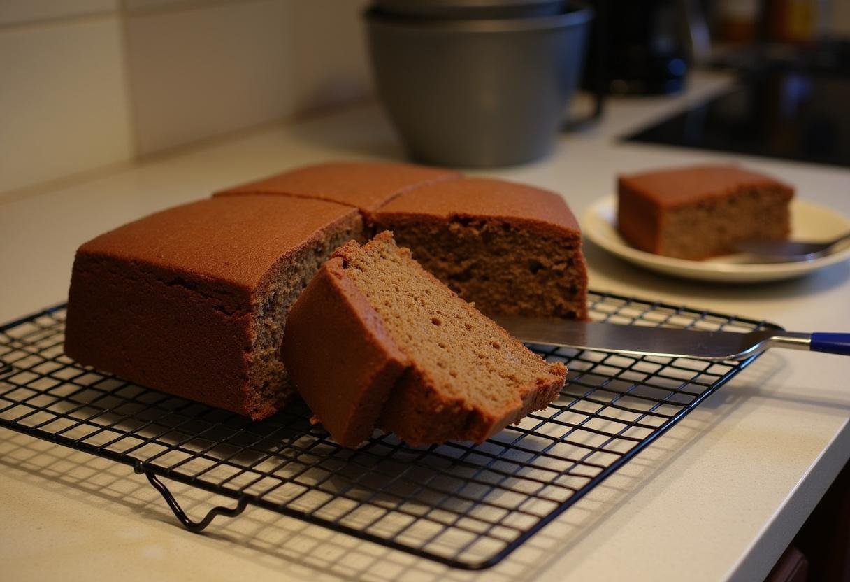 Freshly baked Ghirardelli cake cooling down, perfect for decadent desserts and delightful treats.