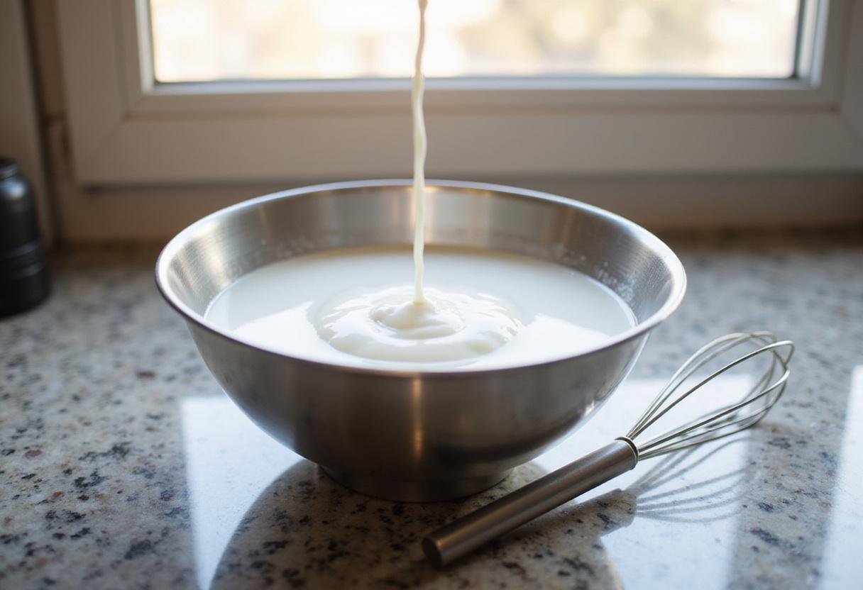 High protein milk ingredients prepared to make a nutritious dairy recipe rich in protein.