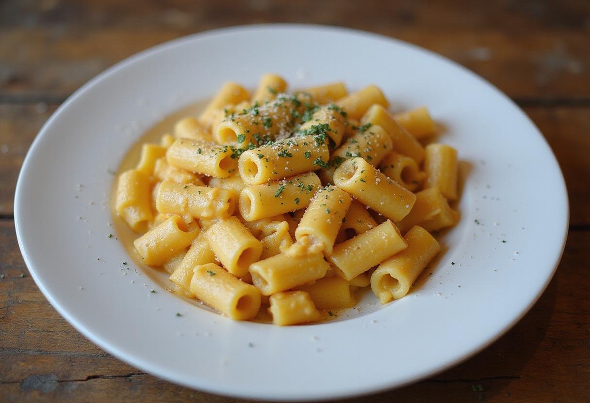 Final display of high protein pasta and mac and cheese, highlighting a delicious high protein pasta recipe.