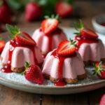 Delicious homemade strawberry cheesecake frozen treats ready to be served, perfect for a refreshing dessert indulgence.