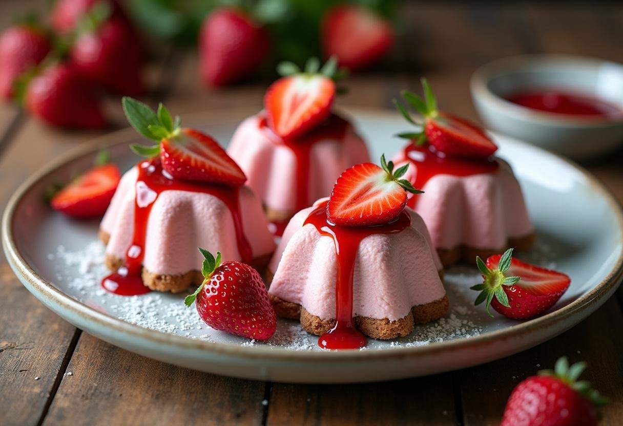 Delicious homemade strawberry cheesecake frozen treats ready to be served, perfect for a refreshing dessert indulgence.