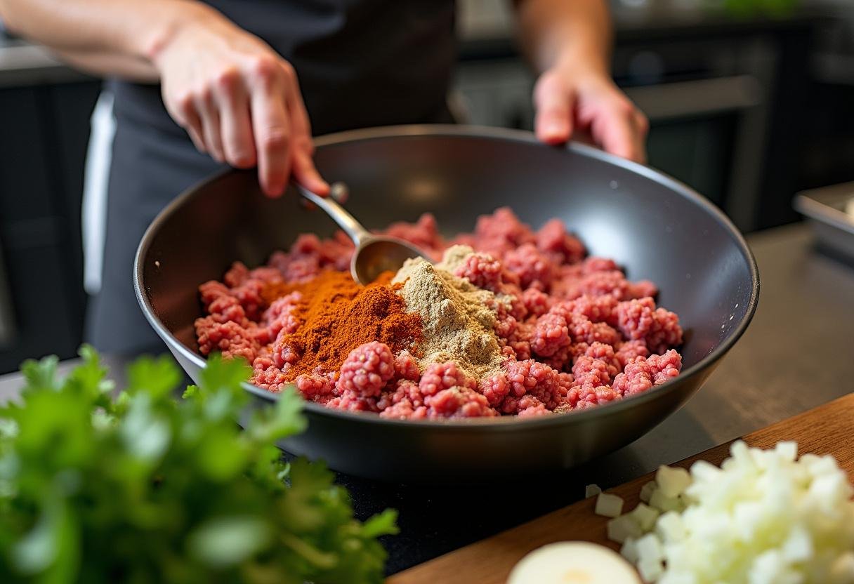 Making Mexican meatloaf with ground beef and pork, incorporating taco seasonings for flavorful meatloaf.