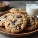 Delicious brown butter oatmeal chocolate chip cookies served on a plate, showcasing the rich flavors and textures of toffee and chocolate.