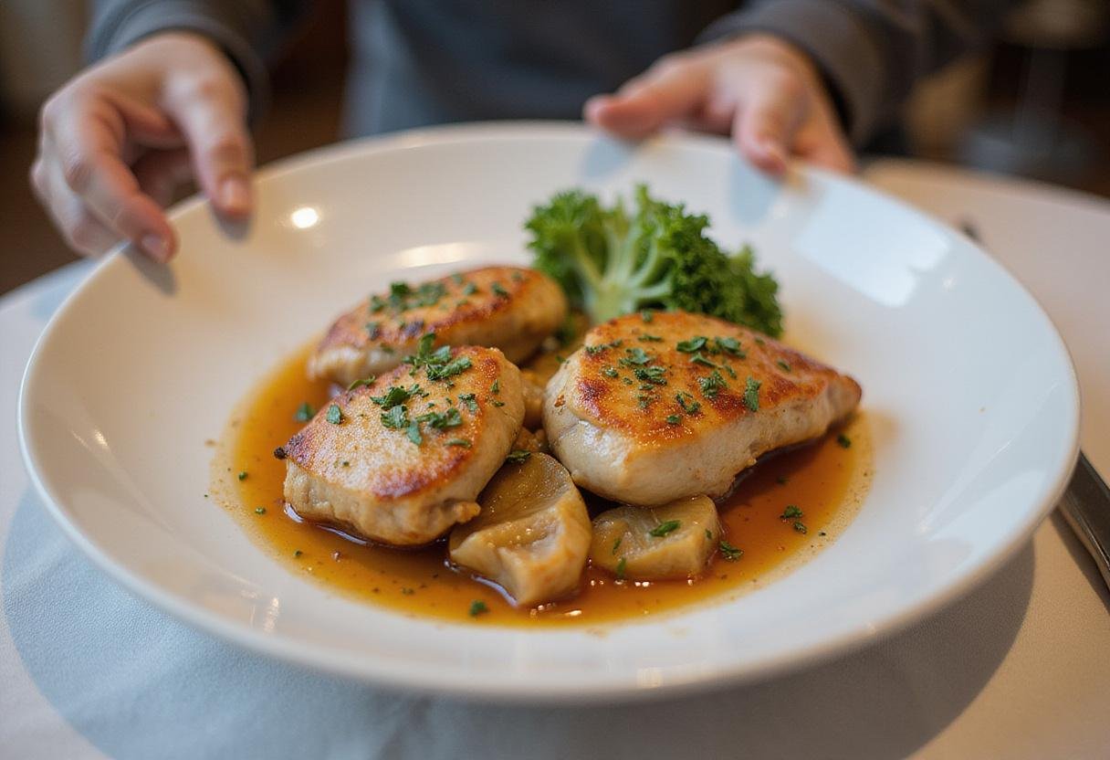 Gourmet presentation of air fryer boneless skinless chicken thighs, an ideal dish for a healthy and delicious meal.