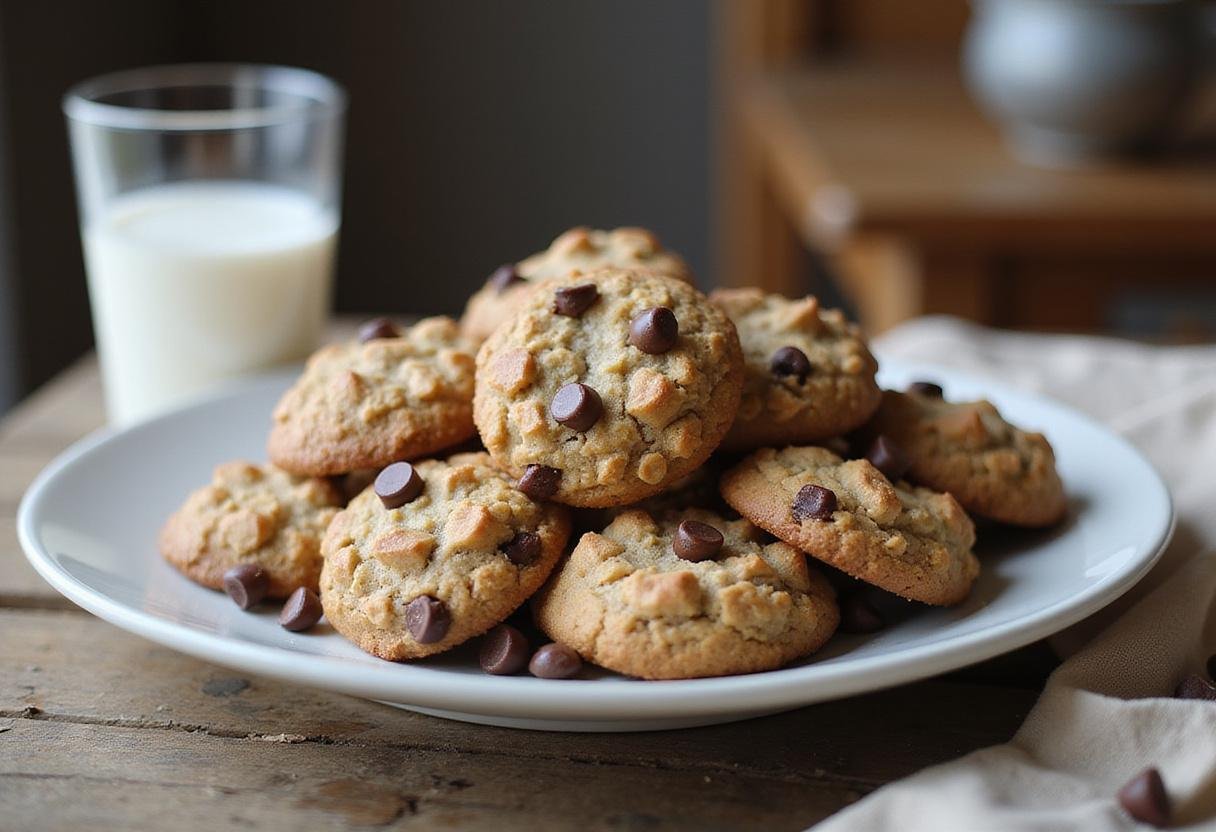 A stunning display of Quaker oatmeal cookies on a plate, highlighting the irresistible appeal of this classic Quaker oats oatmeal cookie recipe.