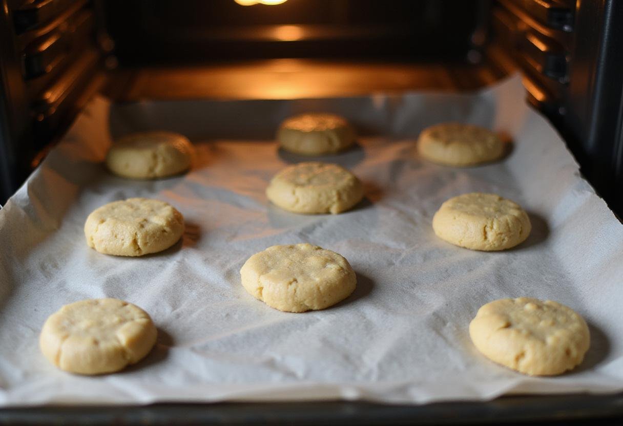 Forming rounds of red velvet cookie dough on a baking sheet, showcasing the preparation of tasty red velvet cookies.