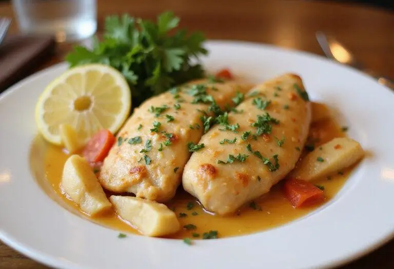Delicious restaurant-style Chicken Piccata served on a plate, capturing the essence of iconic dishes from Maggiano's and the Cheesecake Factory.