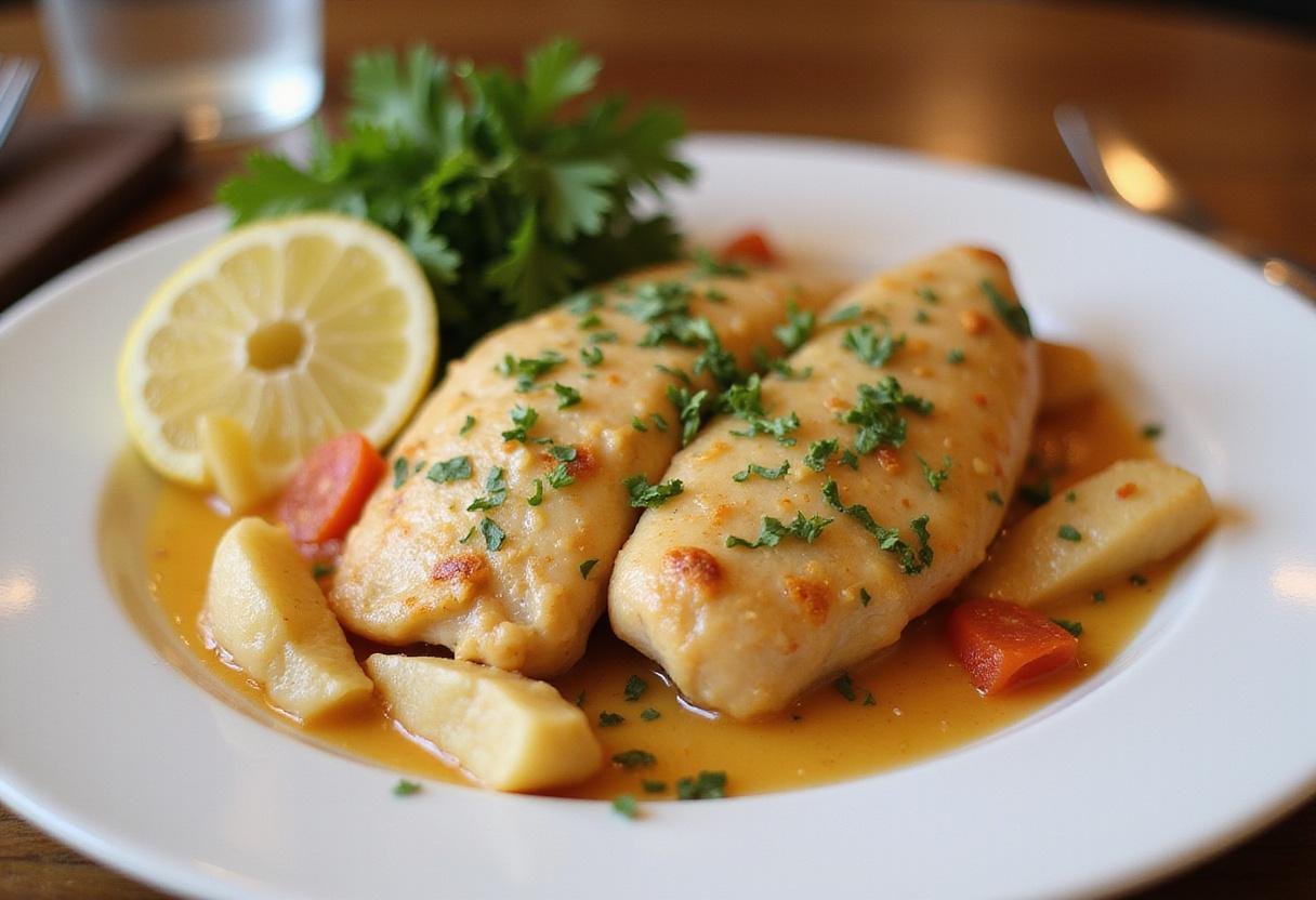 Delicious restaurant-style Chicken Piccata served on a plate, capturing the essence of iconic dishes from Maggiano's and the Cheesecake Factory.