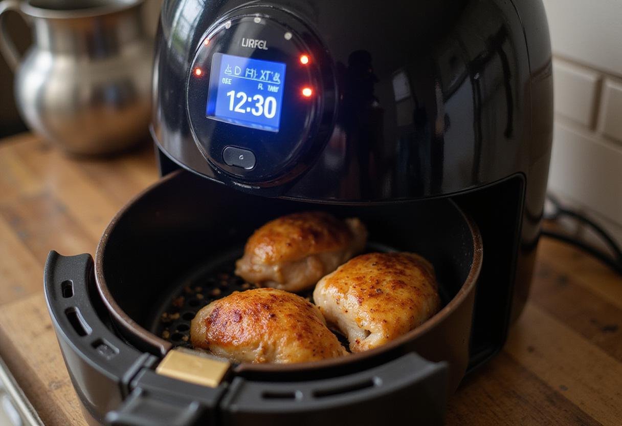 cooking skinless chicken thighs in air fryer, air fryer timer set for chicken thighs