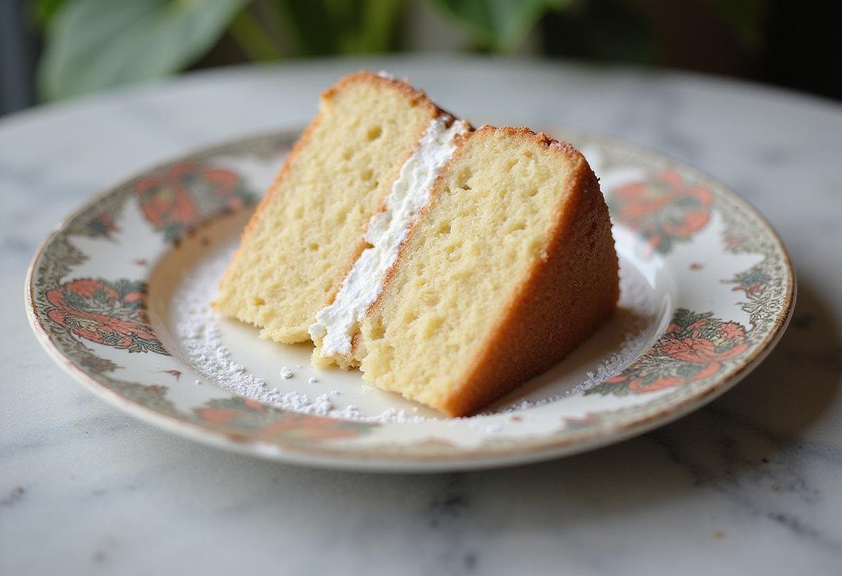 Final presentation of Simple Cake Mix Desserts, showcasing a slice of coconut cake with a delightful topping, perfect for any occasion.