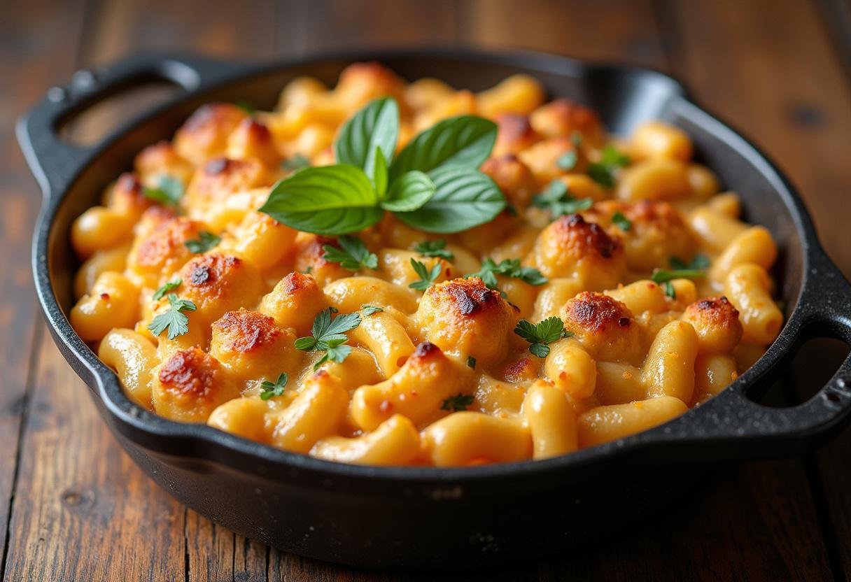 delicious spicy ranch chicken mac and cheese served hot, ultimate comfort food