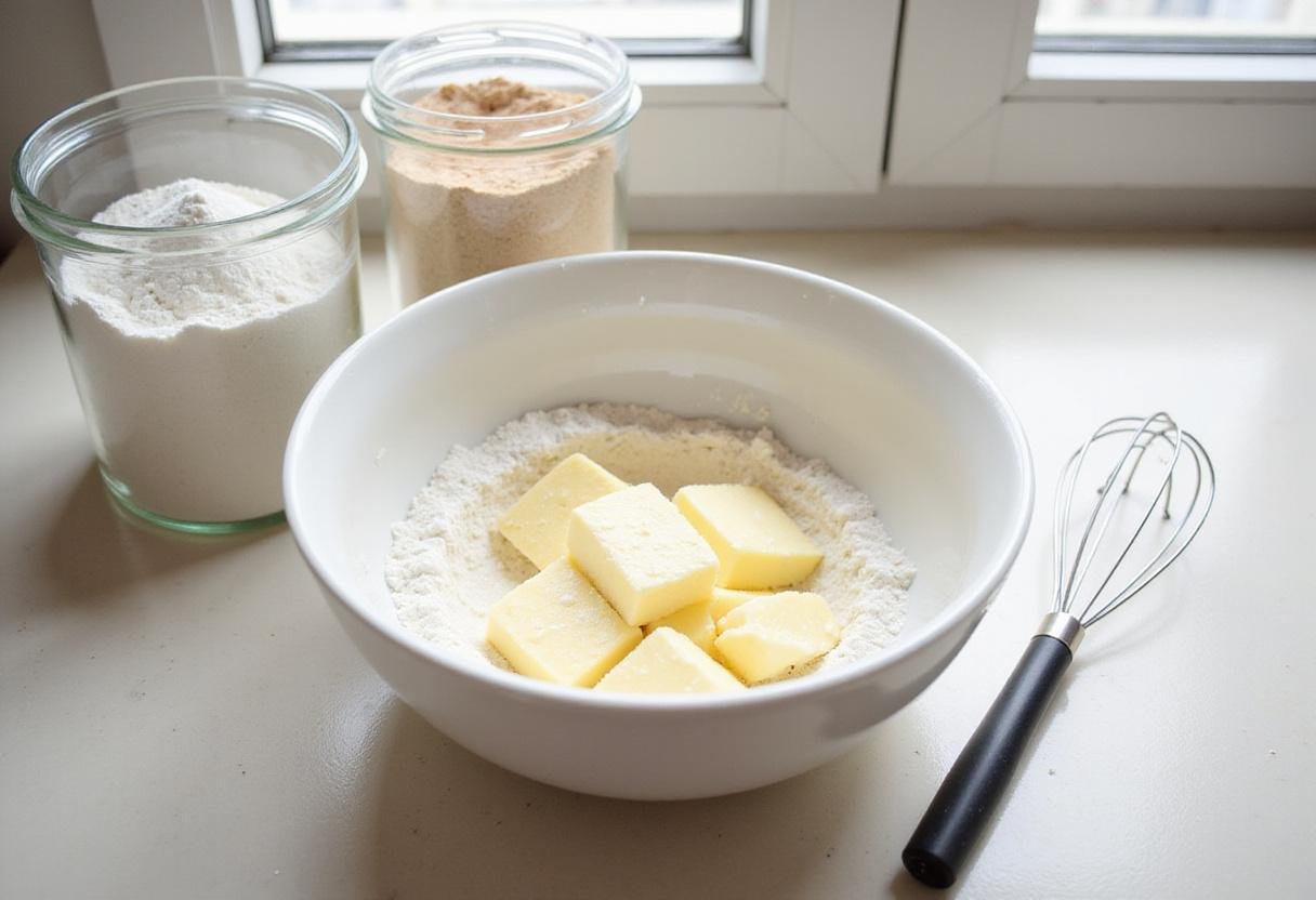 Preparation of the base for Taylor Swift birthday cake with ingredients like butter and sugar in a mixing bowl.