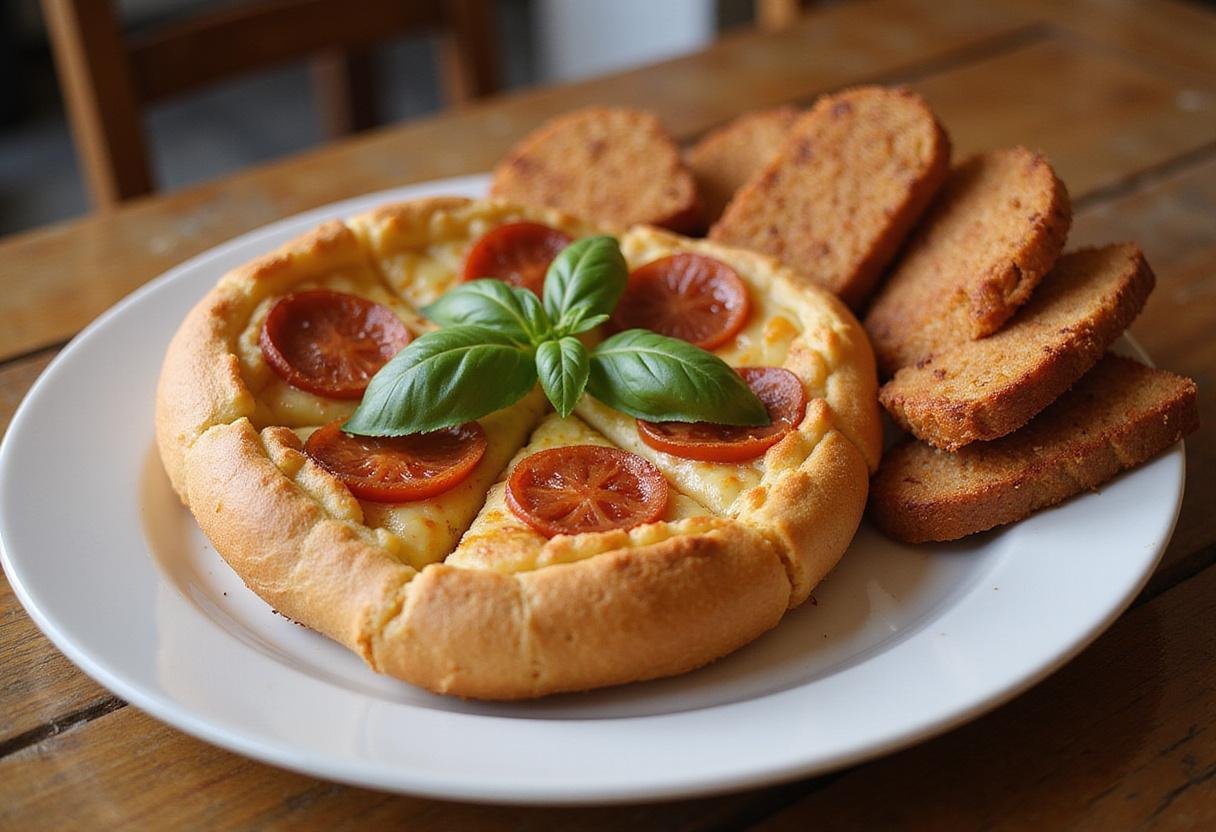 Delicious air fryer french bread pizza and frozen french toast served together, showcasing a perfect meal for any occasion.